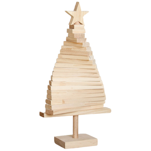2026年手工木质发光可旋转圣诞树摆件春节家居装饰品商场橱窗节庆