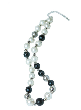 PrincessYY原创手作黑白毛衣珍珠项链女新款轻奢小众设计气质颈链