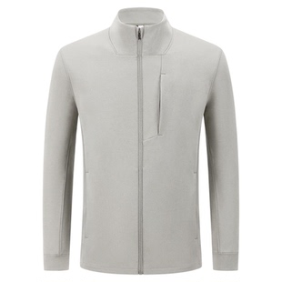 春秋lulu同款SJ针织外套四面弹小立领商务夹克男运动户外纯色上衣