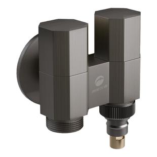 雨虹飞鱼一进二出角阀全铜三通三角阀双控分水器阀门洗衣机龙头