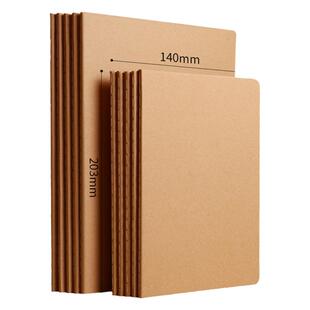 牛皮纸笔记本子加厚简约大学生文艺精致b5记事本16k开记录车线方格横格横线本软面抄格子网格本考研a5