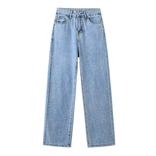 直筒牛仔裤女白色无弹力娇小个子八九分长裤秋季XXS窄版阔腿025春