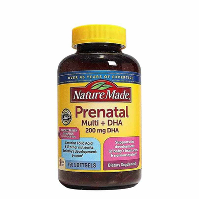 美国直邮Nature Made天维美孕妇多种综合维生素含DHA叶酸150粒
