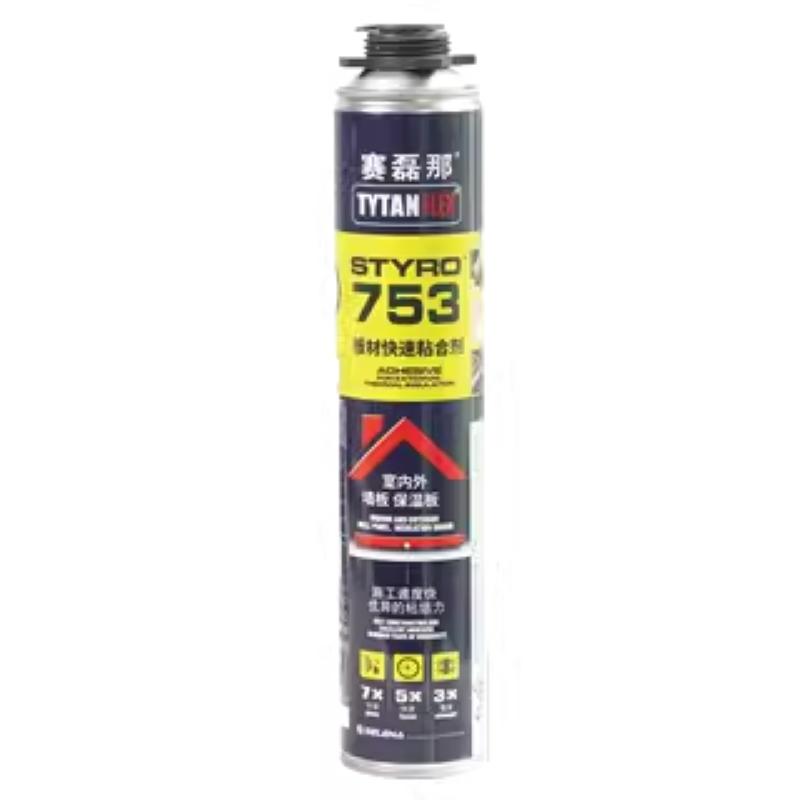 赛磊那753大板瓷砖墙面快干泡沫免钉胶 强力发泡胶背景墙板粘合剂