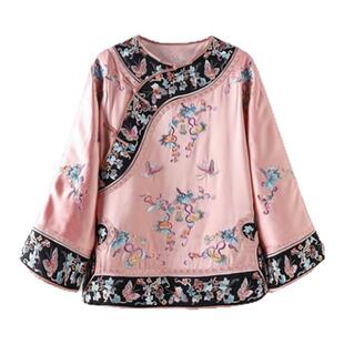 服装纸样裁剪图1642款女士新中式改良唐装上衣diy样板图1:1设计