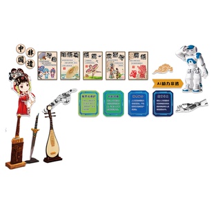 中国传统非遗AI智能科技主题环创文化墙幼儿园墙面装饰成品黑板报