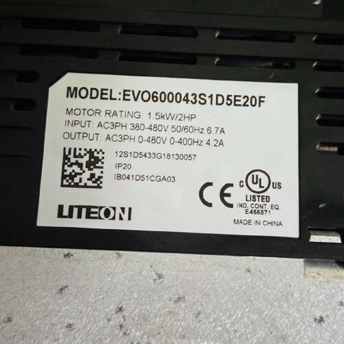 议 价光宝EVO600043S1D5E20F1.5kw变频器工业自动可 维修