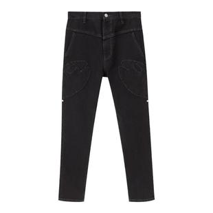 显腿长显瘦1.9万日元日系贵牌宇津木新款弹力纯棉长裤哈伦裤锥裤