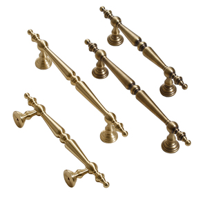 法式复古黄铜柜门衣柜拉手中古风高级感古铜色柜子橱柜抽屉门把手