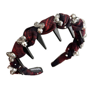 高端水钻格子纯棉发箍2025新款高颅顶日常外戴显脸小发卡洗脸头箍