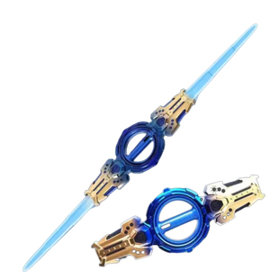 爆款手里火旋剑双刃激光剑双头伸缩轴承旋转炫酷发光宝剑