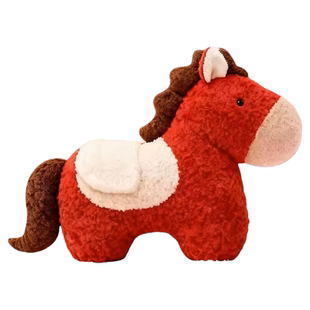 新年吉祥物马年抱枕异形毛绒玩偶沙发客厅装饰摆件小宝马靠枕礼物