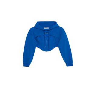 RuirUiruI可拆卸解构设计文咏珊消失的她同款短款连帽高腰卫衣女