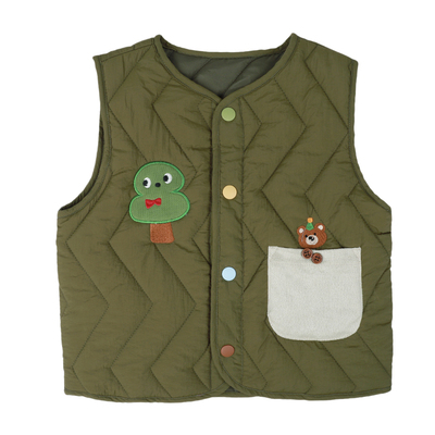 男童马甲秋冬儿童背心外穿男孩加厚保暖坎肩夹棉内穿校服神器卡通