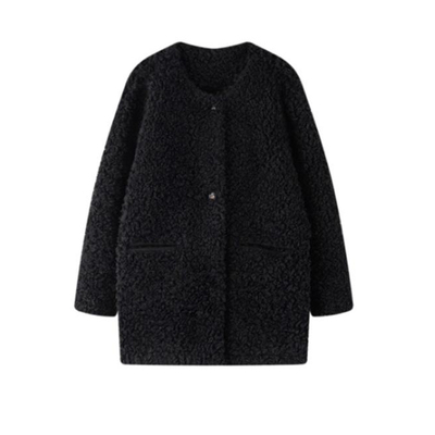 羊羔毛外套女2025新款皮毛一体中长款冬季小个子毛茸茸皮草大衣