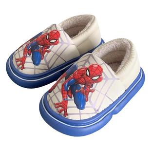 男童新款ins蜘蛛侠中小大童居家棉鞋冬季保暖加绒防水防滑棉拖鞋
