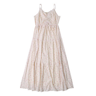 MMENGJA」薄荷莓莓 法式碎花吊带长裙女夏季小清新海边度假连衣裙