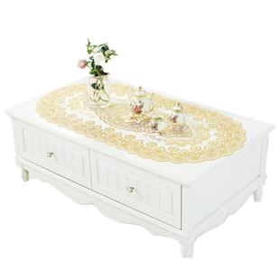 烫金色桌布PVC防烫免洗茶几垫银色餐桌布长方型椭圆简欧西餐杯垫