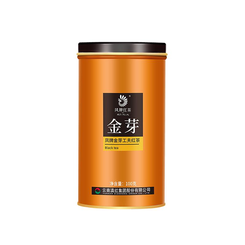 凤牌红茶云南凤庆滇红茶特级金芽工夫茶叶罐装100g散装茶叶蜜香