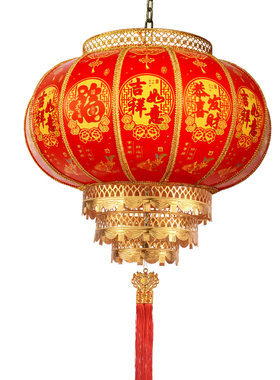 2026新款春节户外别墅羊皮防晒防水吊灯新年乔迁旋转发光大红灯笼