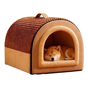 狗窝冬季保暖加厚封闭式帐篷宠物狗房子安全感四季通用可拆洗狗屋