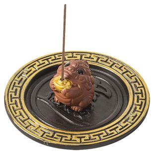 招财紫砂小貔貅线香炉家用室内香插香座禅意茶室桌面香薰炉小摆件