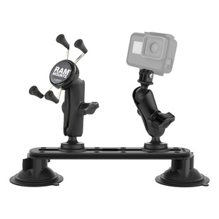 RAM车载手机支架 轨道多设备集成 双吸盘底座多车型通用集成支架