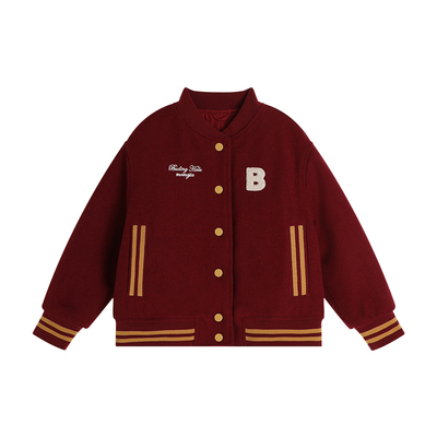 儿童百搭红色棒球服外套