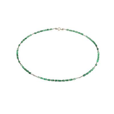 沙弗莱项链女18k金颈链彩宝正品