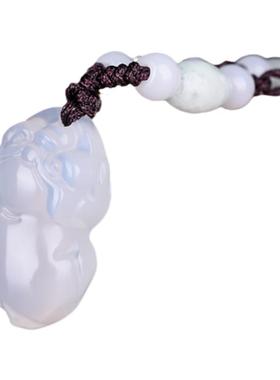 白玉髓吊坠冰透玛瑙小挂件生肖猪