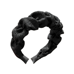 云朵蓬松褶皱高颅顶发箍女纹理感布艺头箍发卡宽边显脸小发捆发饰