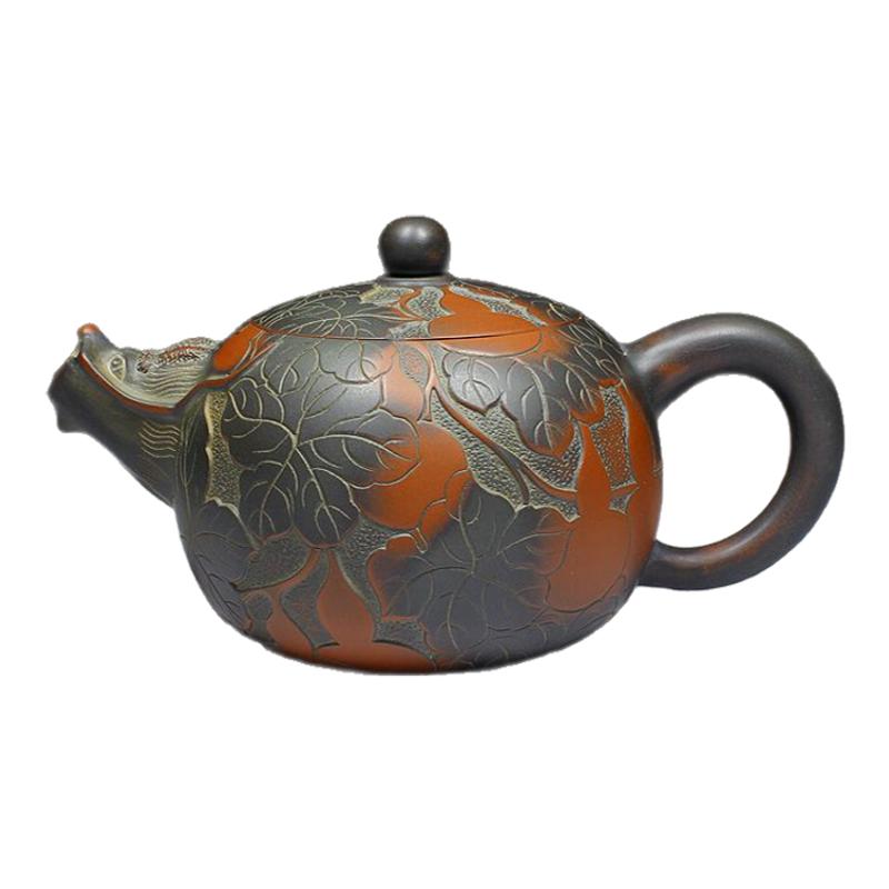 壶藏福纯手工制作紫泥原矿茶具