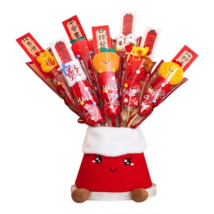 新年福桶装饰摆件毛绒冰糖葫芦氛围马年元旦过年2026新款桌面布置
