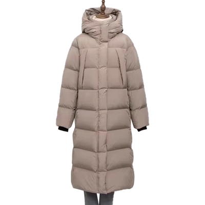 长款95白鹅绒羽绒服女过膝加厚