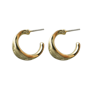 柴夫工作室/E430 欧美复古简约百搭C形褶皱纹理小耳环耳扣耳钉