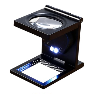 10倍照布镜金属框带刻度线密度镜放大镜纺织布料印刷检验工具