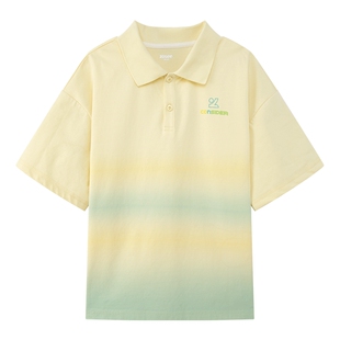 左西童装男童polo衫短袖T恤儿童渐变夏装2026新款男大童夏季上衣