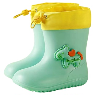 宝宝雨鞋男童女童卡通黄鸭雨靴女童幼儿防滑束口胶鞋子儿童水筒鞋