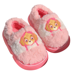 可爱全包跟儿童毛毛鞋冬季休闲防滑外穿正版汪汪队男童女童棉拖鞋