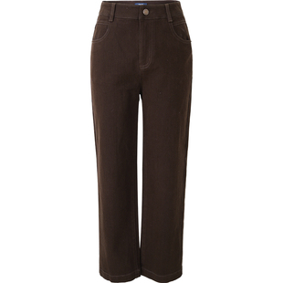 娅丽达白色直筒牛仔裤女2026春秋新款小个子窄版九分休闲烟管裤子