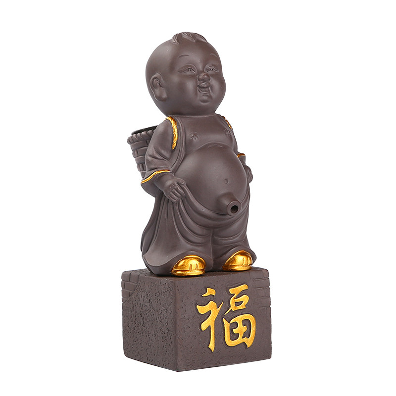 紫砂禅意摆件小孩装饰童子茶漏