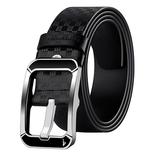 七匹狼皮带男式真皮日字针扣纯牛皮打眼裤带青年韩版时尚扣眼腰带
