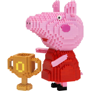 乐柏裕小猪佩奇益智玩具儿童成年拼装女孩立体中国微型颗粒小积木