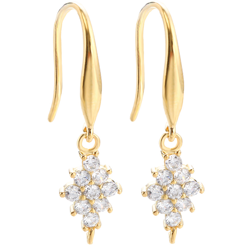 925纯银耳环配件diy 手工制作珍珠耳勾耳钩耳环饰品18K金耳饰材料