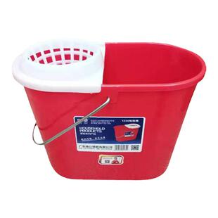 广东珠塑红色加厚塑料地拖桶老式简易手动家用拖地水桶拖把桶包邮