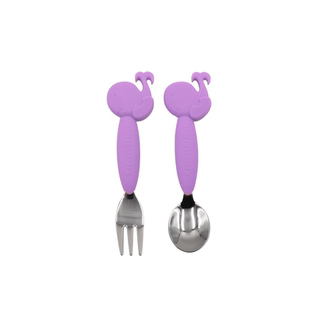 【清仓】加拿大MARCUS叉勺宝宝婴儿童硅胶不锈钢叉子勺子套装学吃