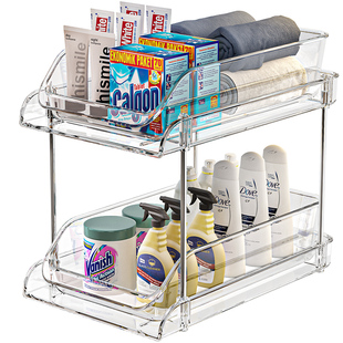 卫生间下水槽置物架抽拉式收纳盒子洗手台浴室柜下储物拉篮分层架