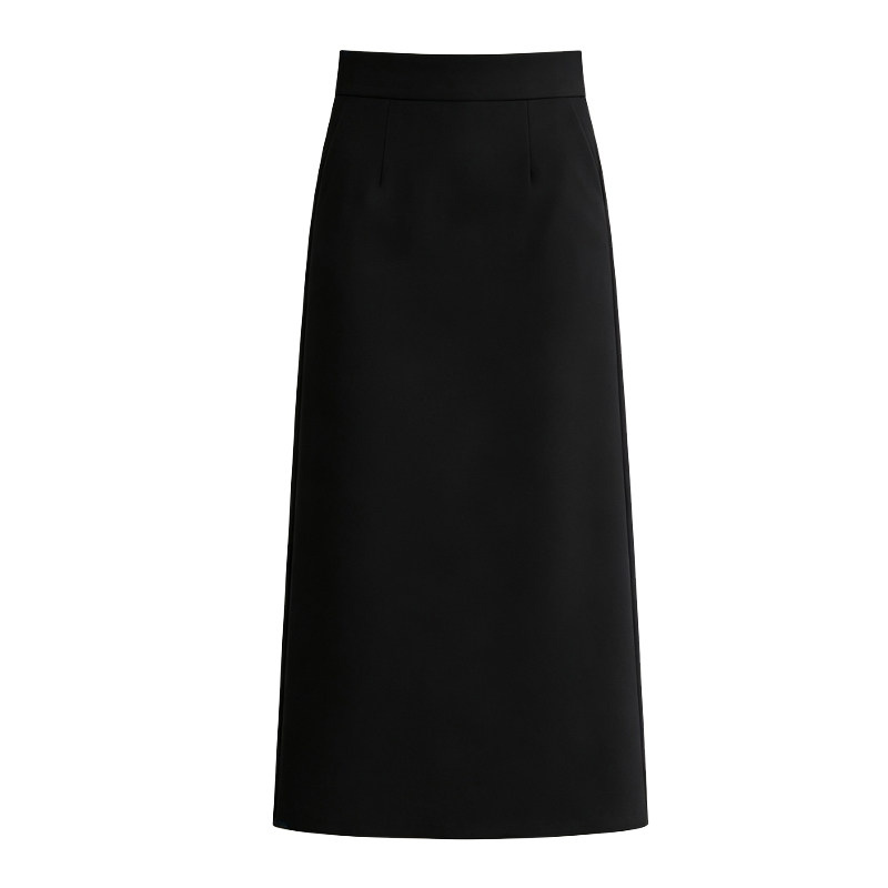 黑色高腰秋季新款显瘦半身裙