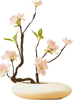 新中式仿真樱花桃花造型室内桌面