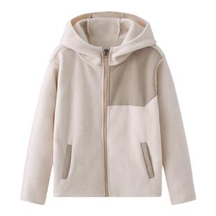 儿童摇粒绒外套秋冬2025新款男女孩中童大童连帽加绒保暖户外运动